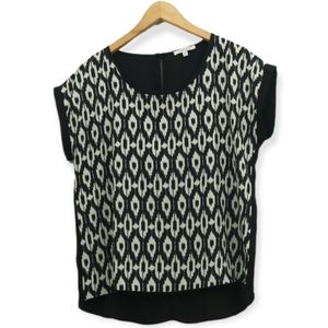 Amber Blue Chiffon Tribal Printed Top